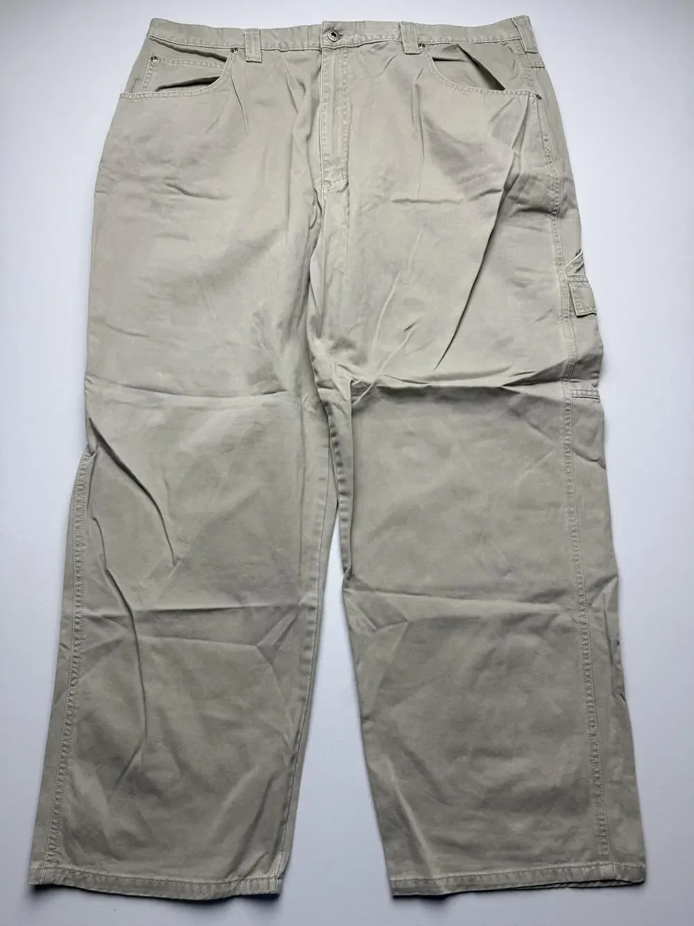 WRG Jeans Co Pants Mens 40x30 Beige Carpenter Relaxed Fit Denim Workwear Utility